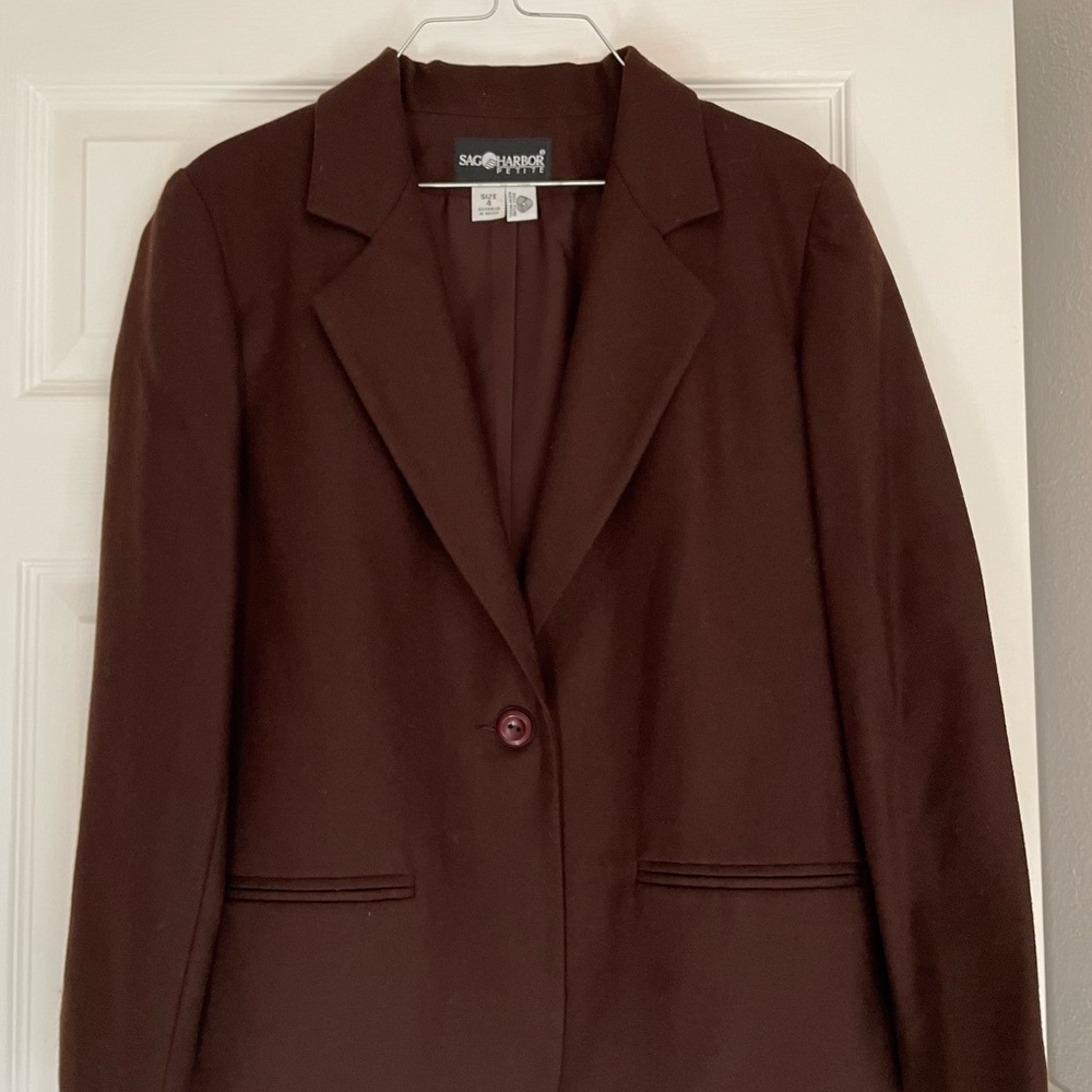 Vintage 100% Wool Chocolate Brown Blazer